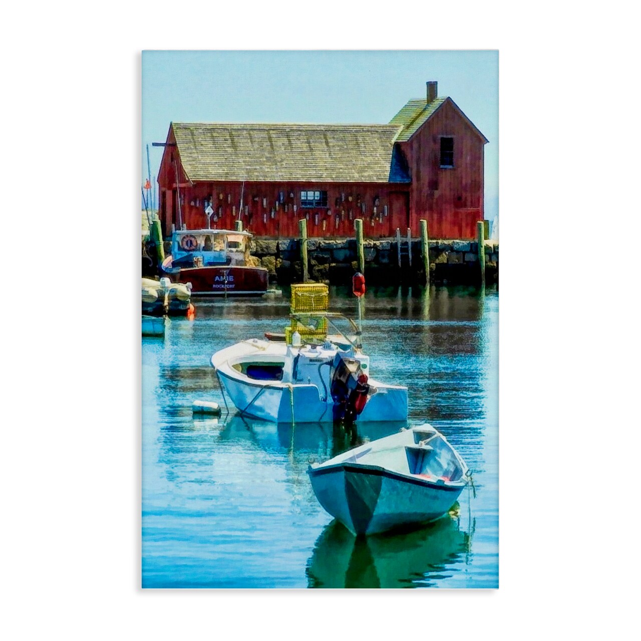 Stupell Industries Tranquil Boat Harbor Canvas Wall Art Design by Graffi*tee Studios